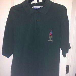 Vintage Retro Atlanta 1996 Olympics Polo Green